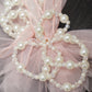 Elegant Tulle Hair Clip with Pearl Loops & Ribbon Bow Party & Wedding Hair Accessory