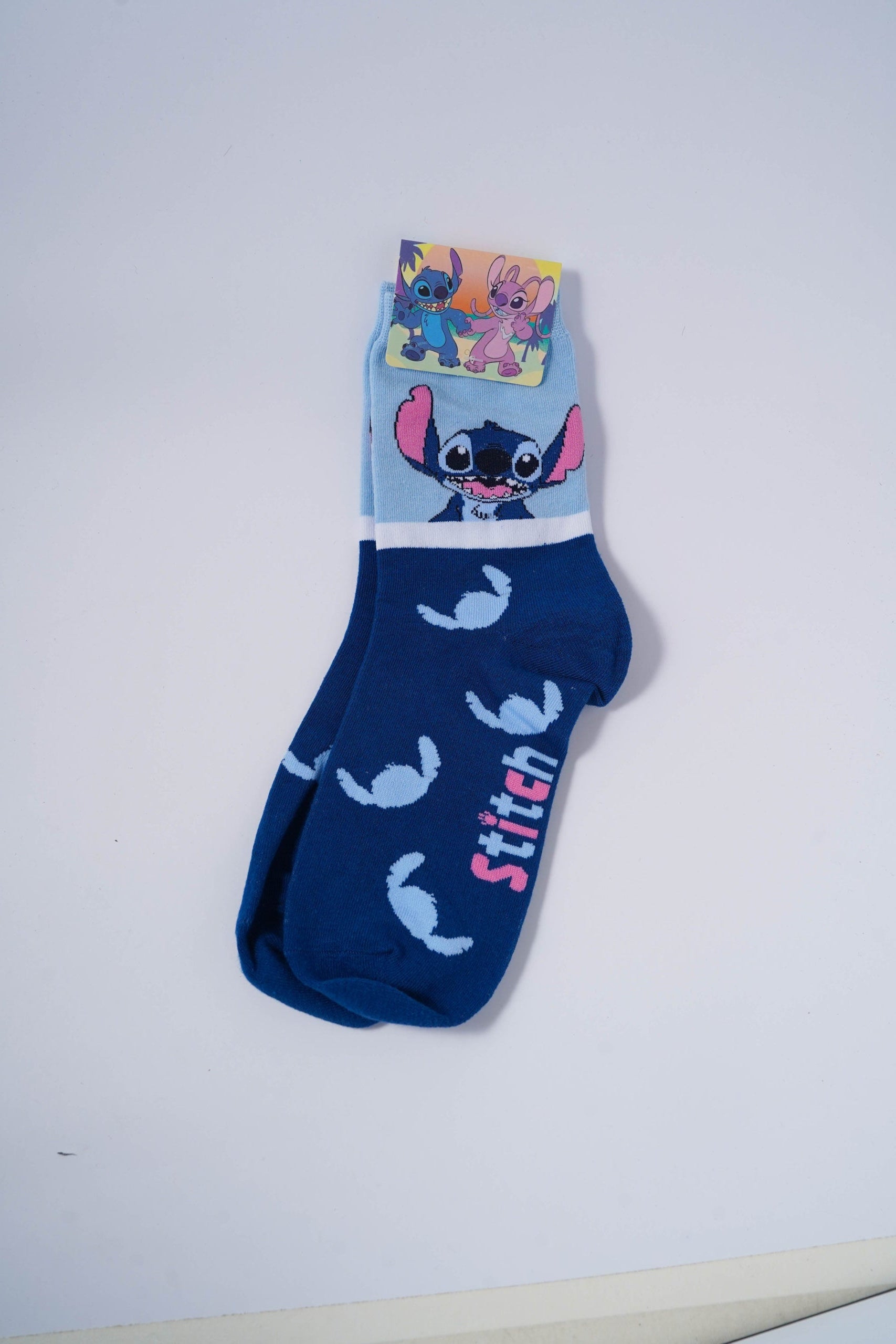 Stitch-Themed Blue Socks