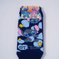 Stitch-Themed Blue Socks