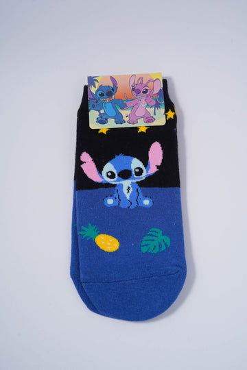 Stitch-Themed Black & Blue Socks