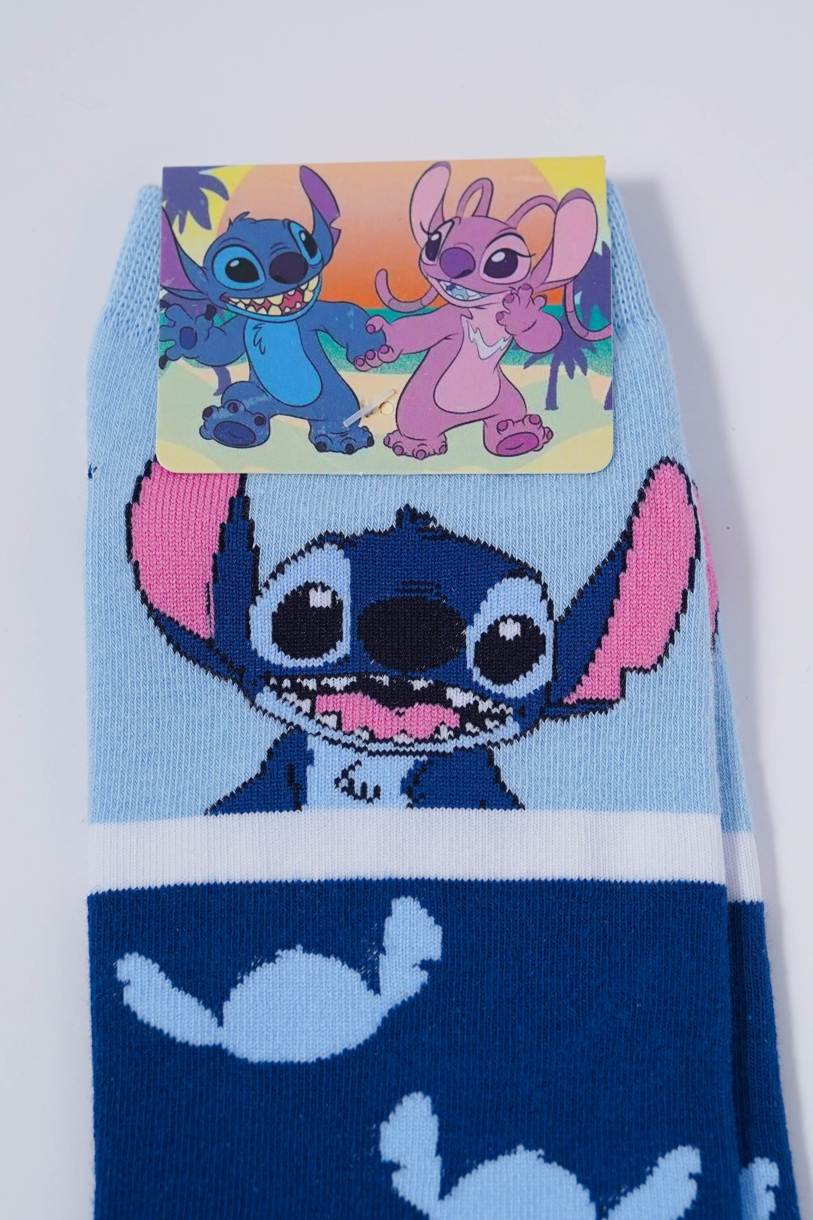 Stitch-Themed Dual Blue Socks