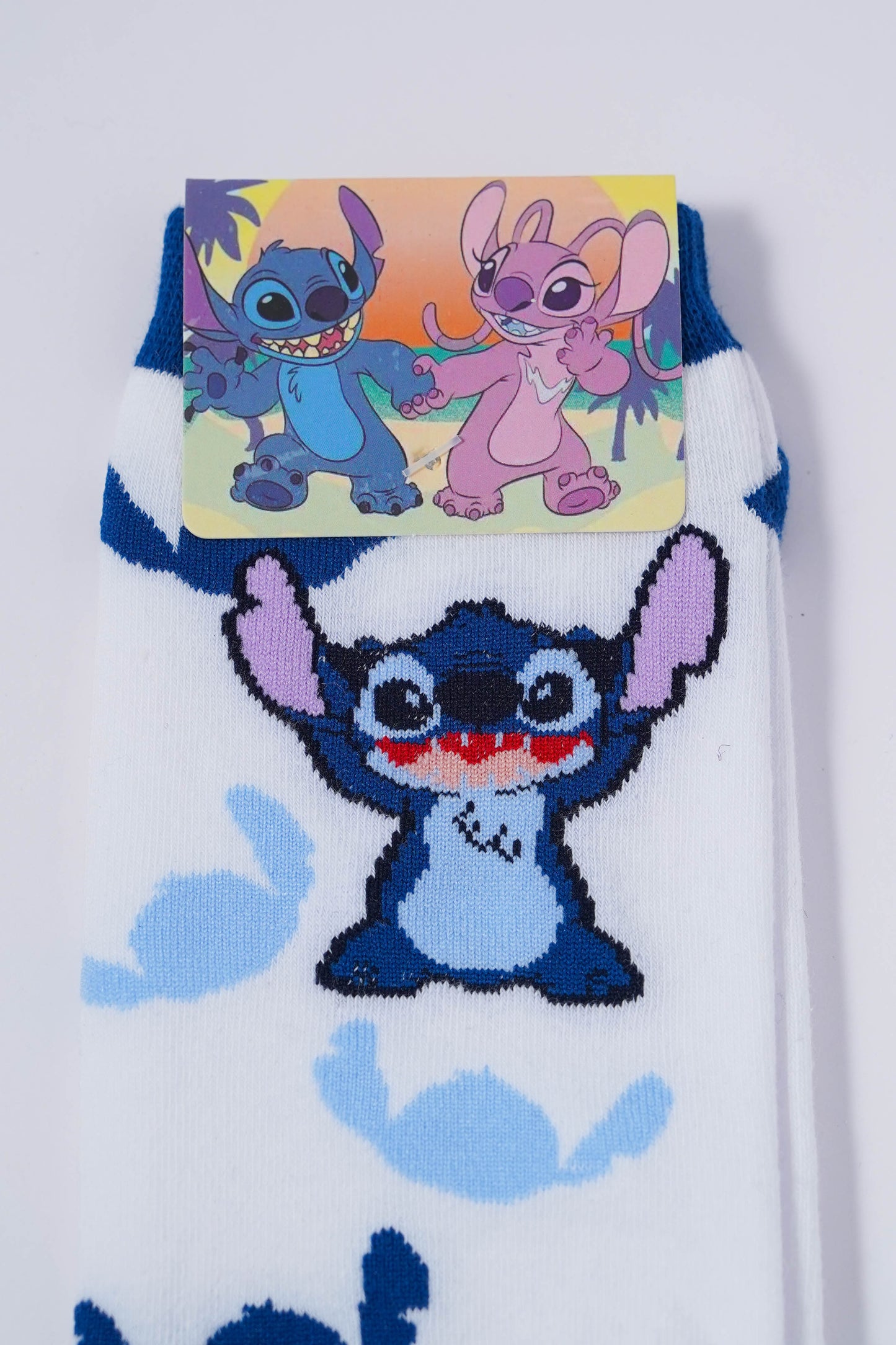 Stitch-Themed White Socks