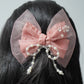 Tulle & Pearl Bow Hair Clip Elegant Girls & Women's Hair Accessory