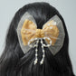 Tulle & Pearl Bow Hair Clip Elegant Girls & Women's Hair Accessory