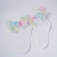 White Kids' Socks with Rainbow Candy Frill