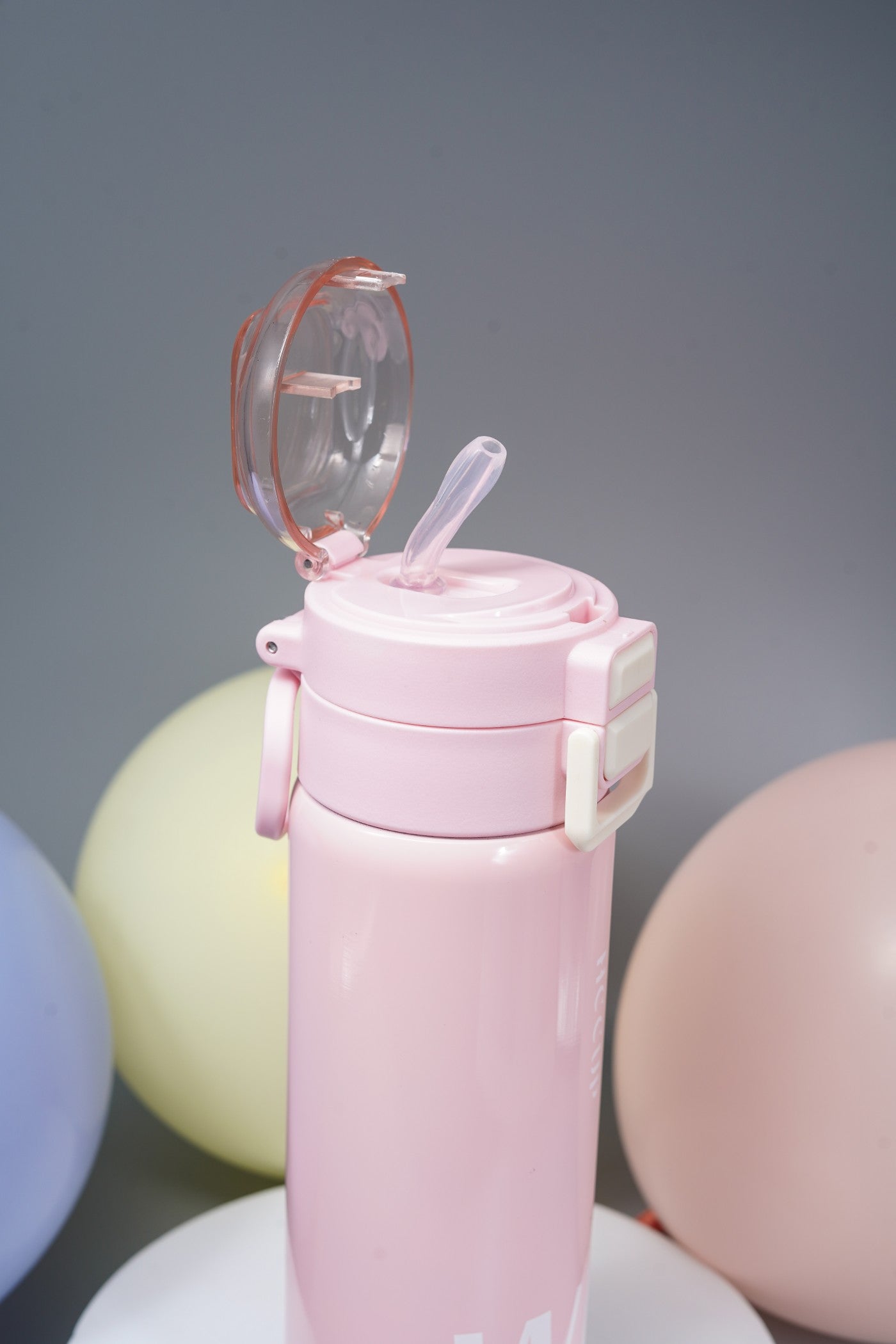 Steel Water Bottle with Flip-Lock Straw Lid
