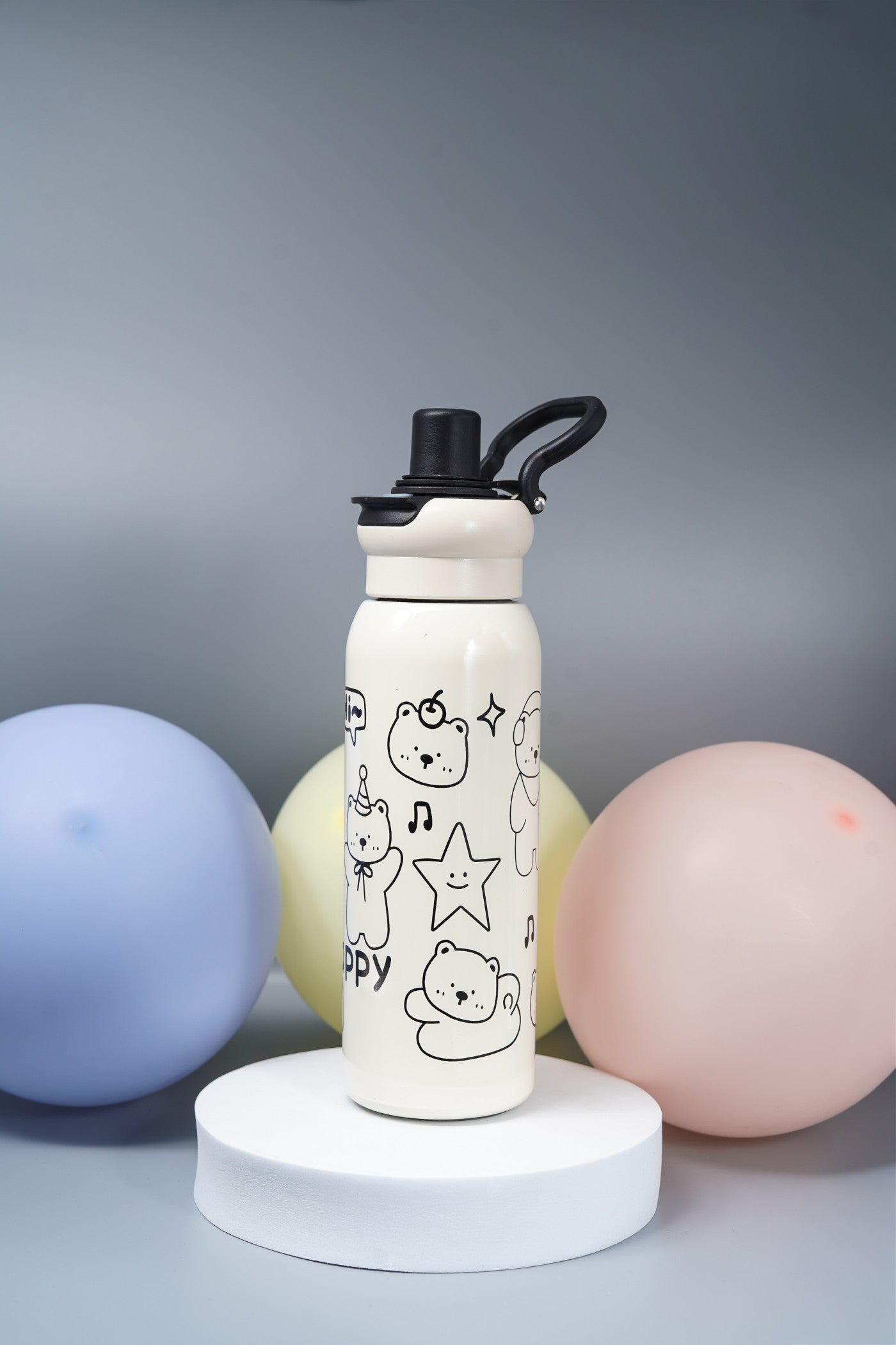 Steel Water Bottle with Straw & Spout
