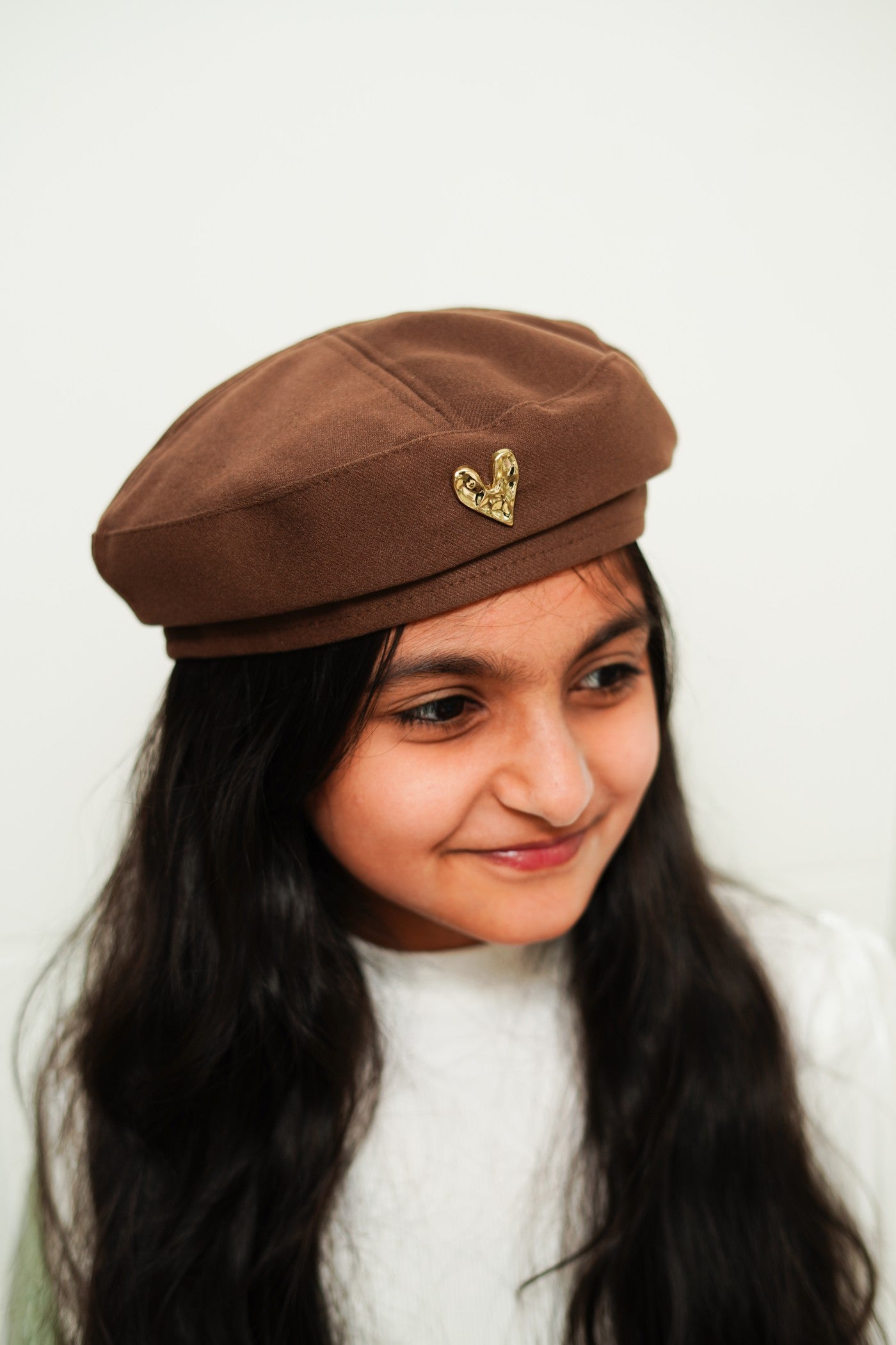 French-Style Hat with Gold Heart