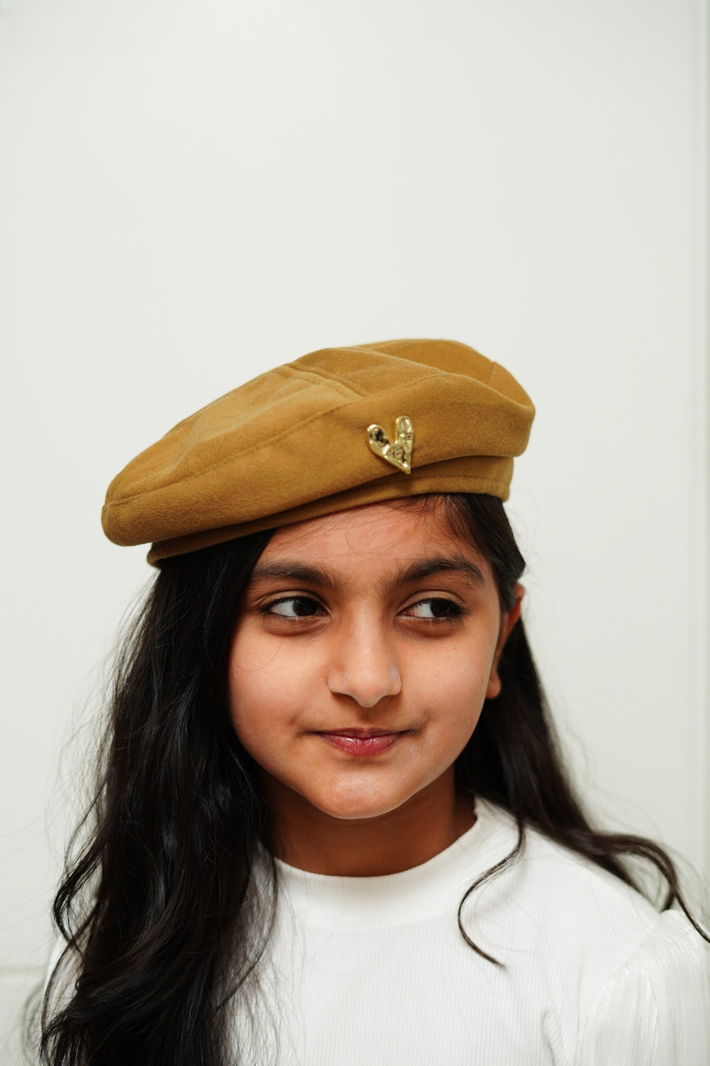 French-Style Hat with Gold Heart