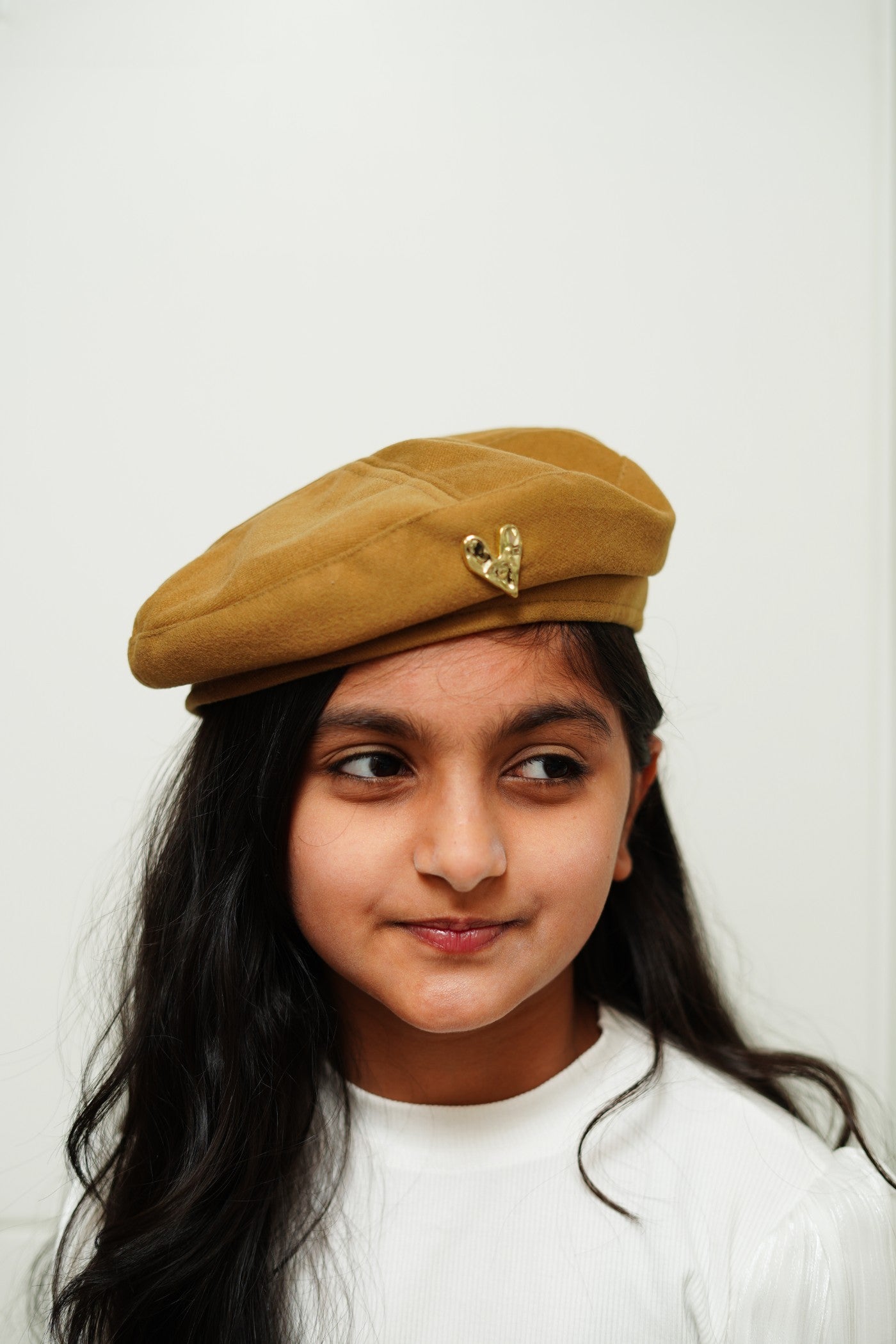 French-Style Hat with Gold Heart