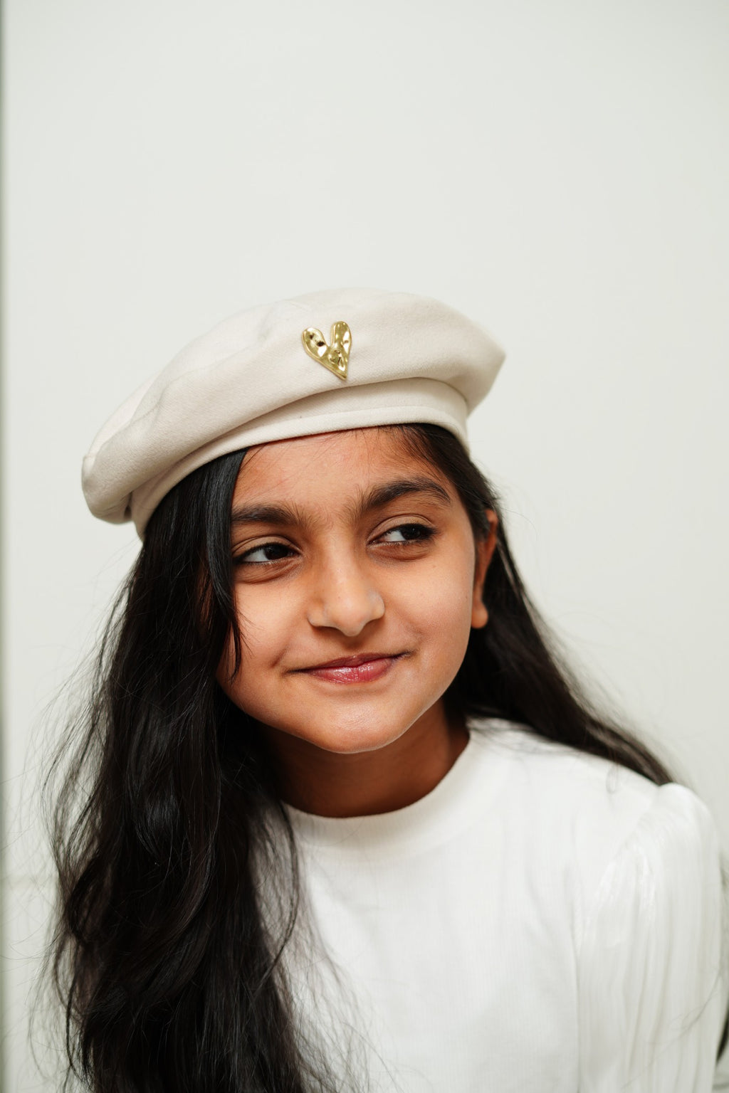 French-Style Hat with Gold Heart