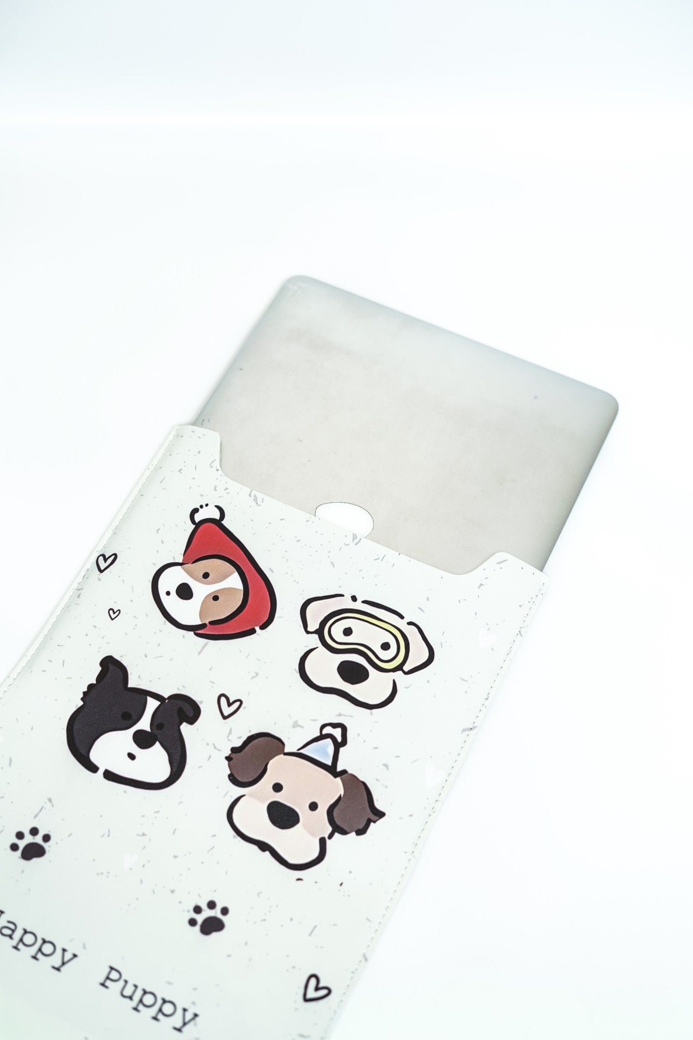 Lucky Puppy Cartoon Print Laptop Sleeve