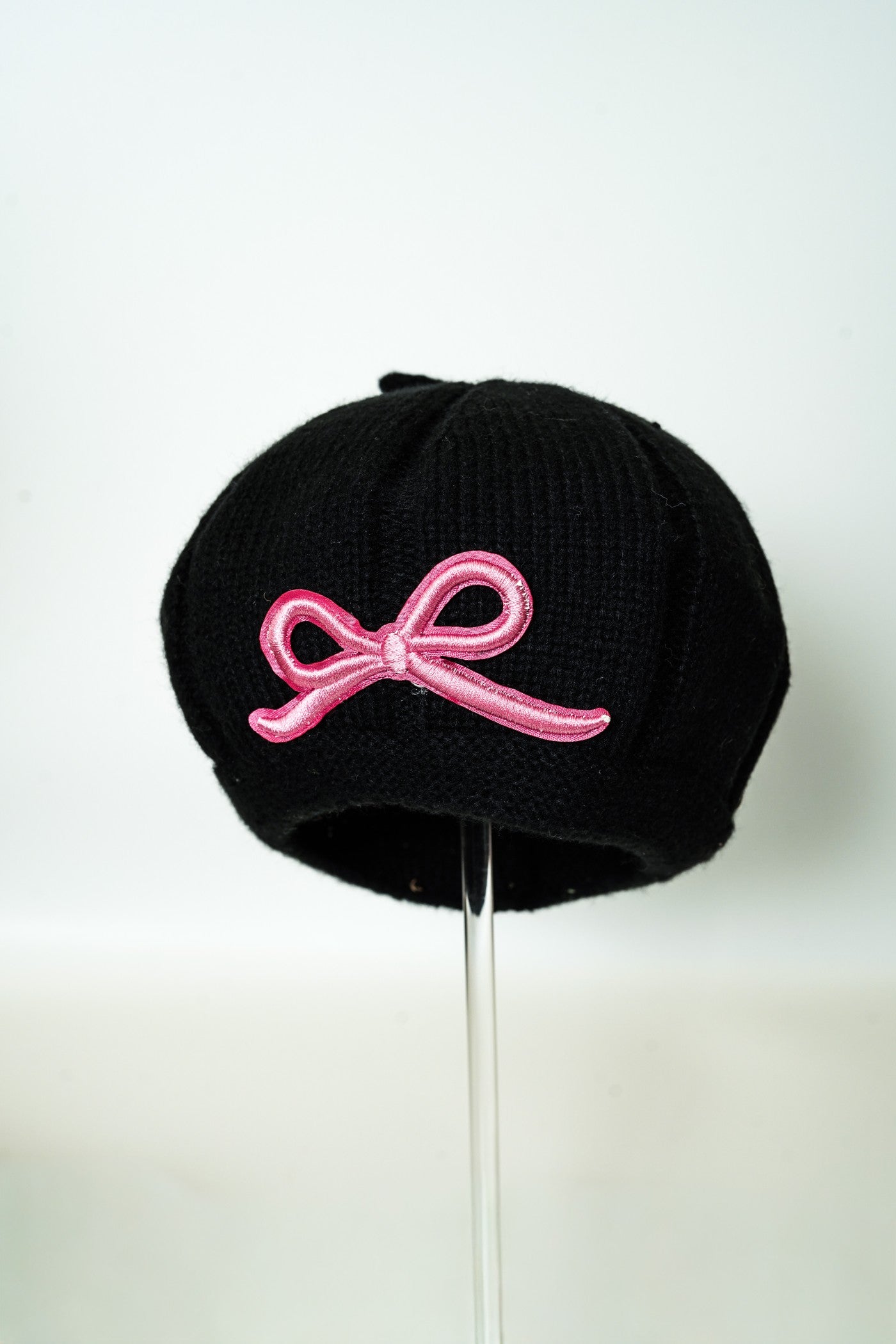 Elegant Bow Knit Beret for Kids