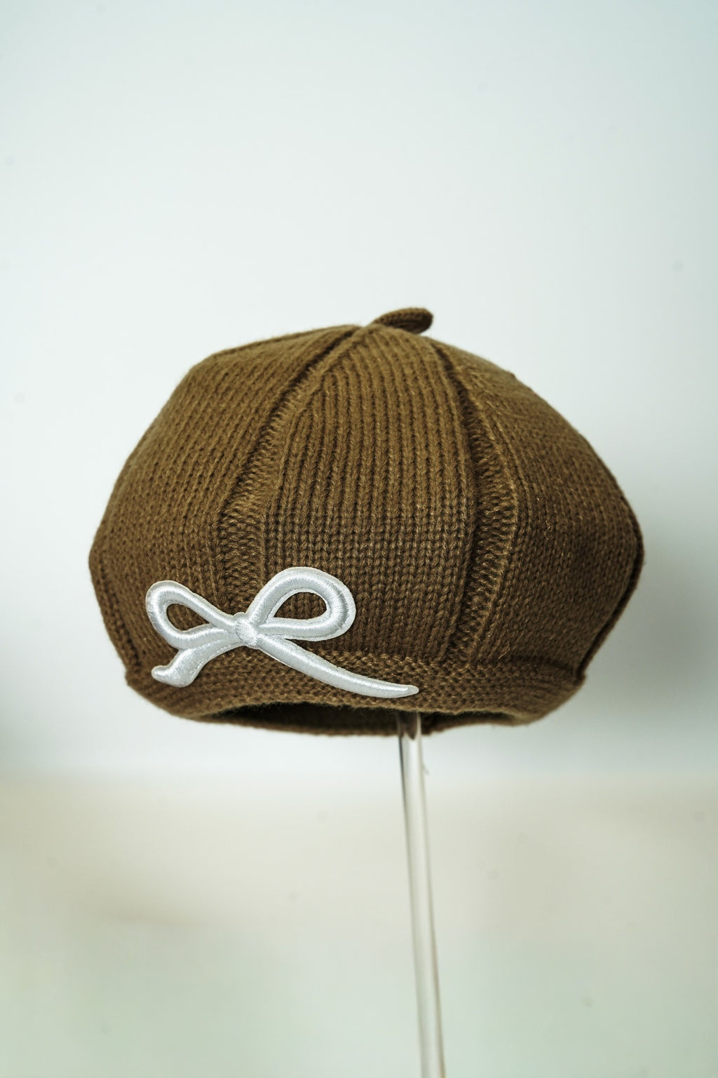 Elegant Bow Knit Beret for Kids
