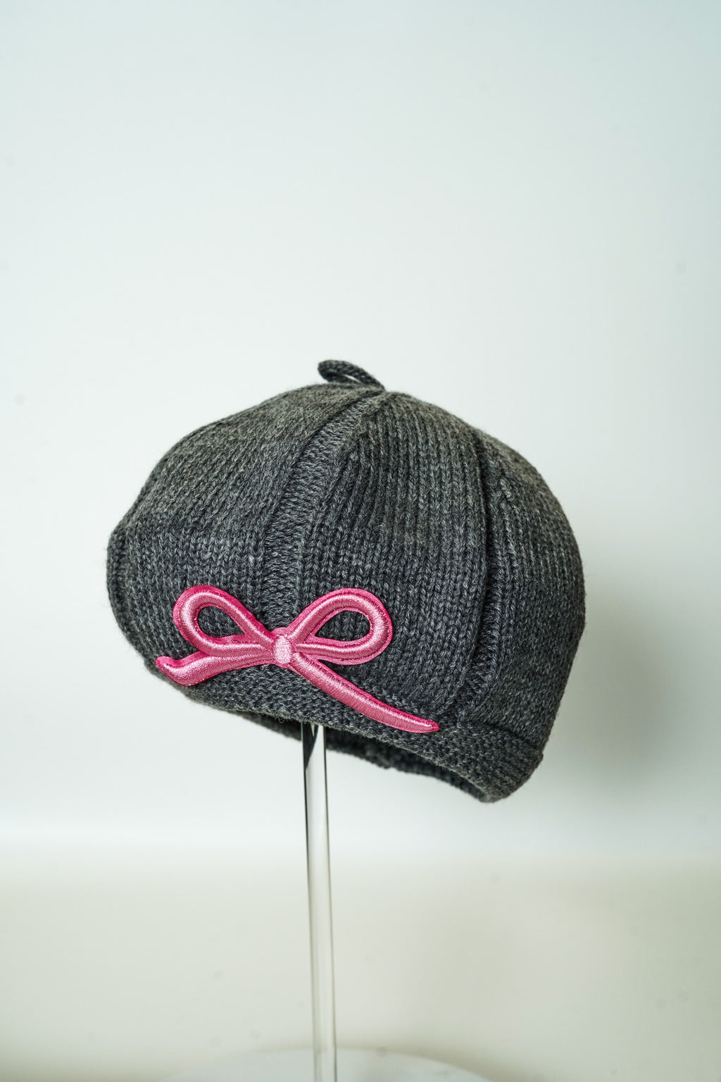 Elegant Bow Knit Beret for Kids
