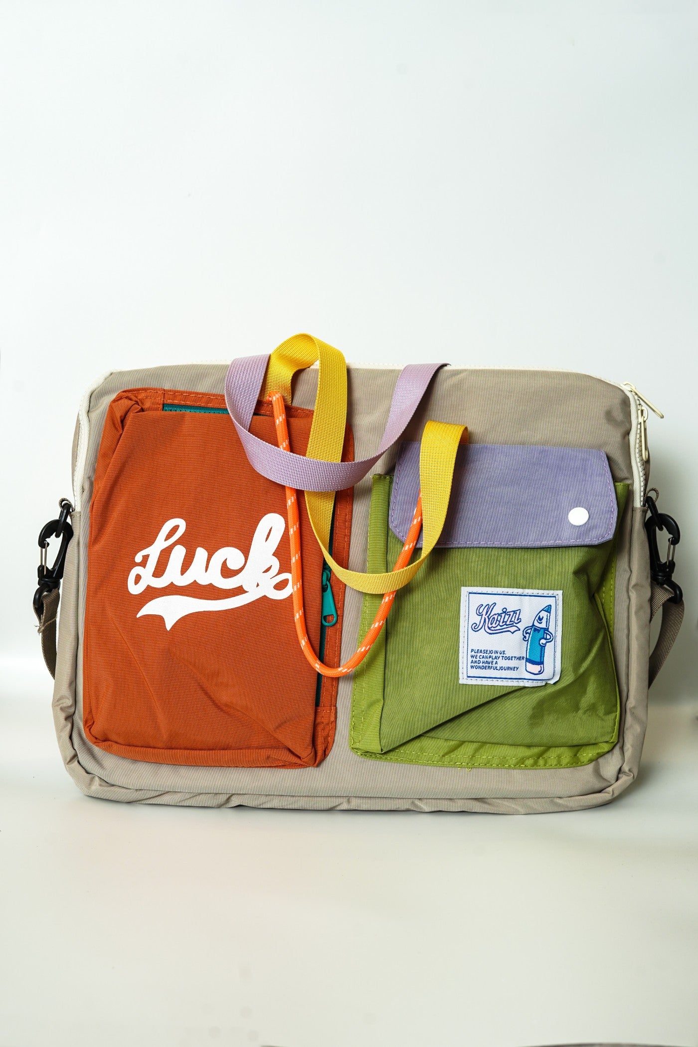 Colorblock Multi-Pocket Sling Bag