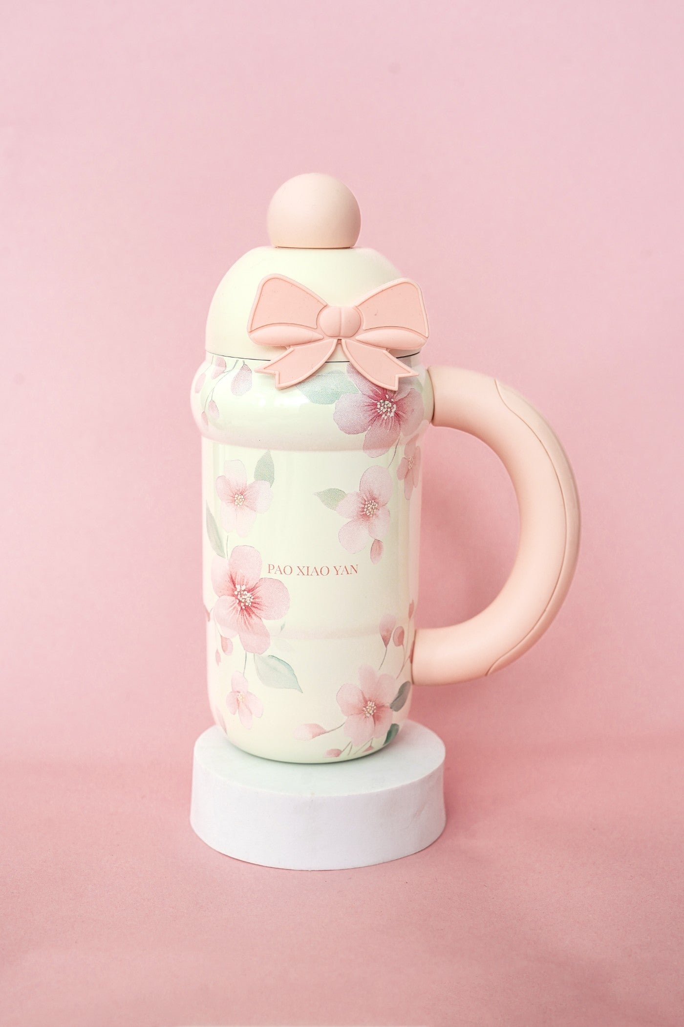 Cute Bunny Floral Stainless Steel Insulated Sipper Mug