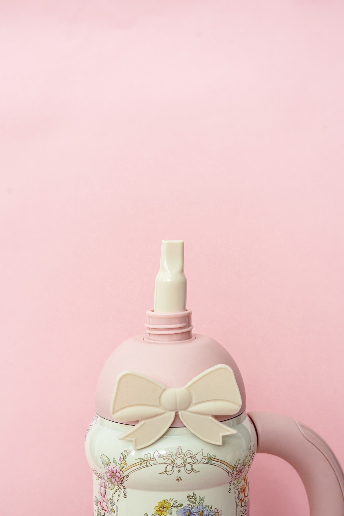 Floral Bunny Stainless Steel Insulated Mug with Handle