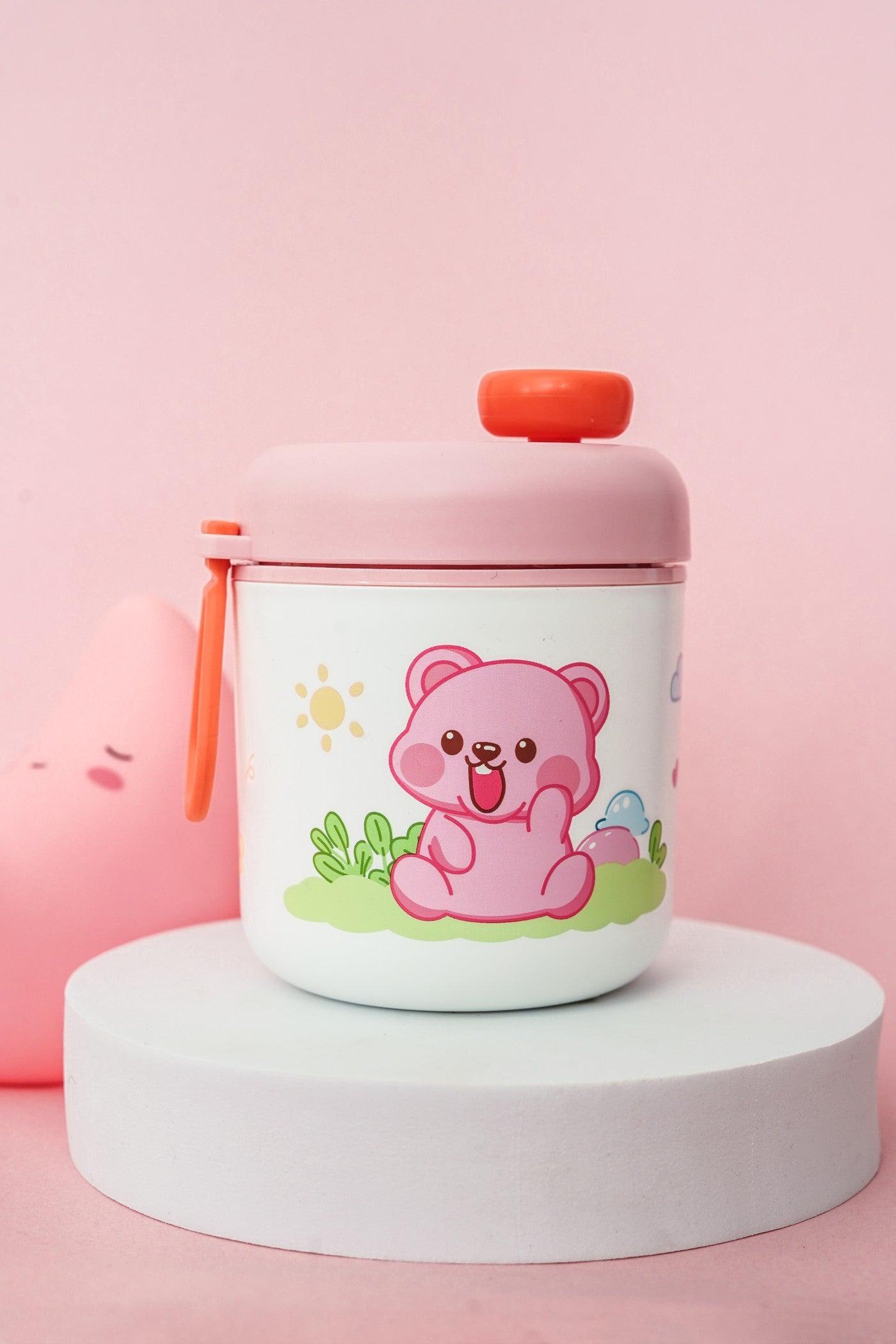 Cute Kids Thermos with Built-in Stirrer