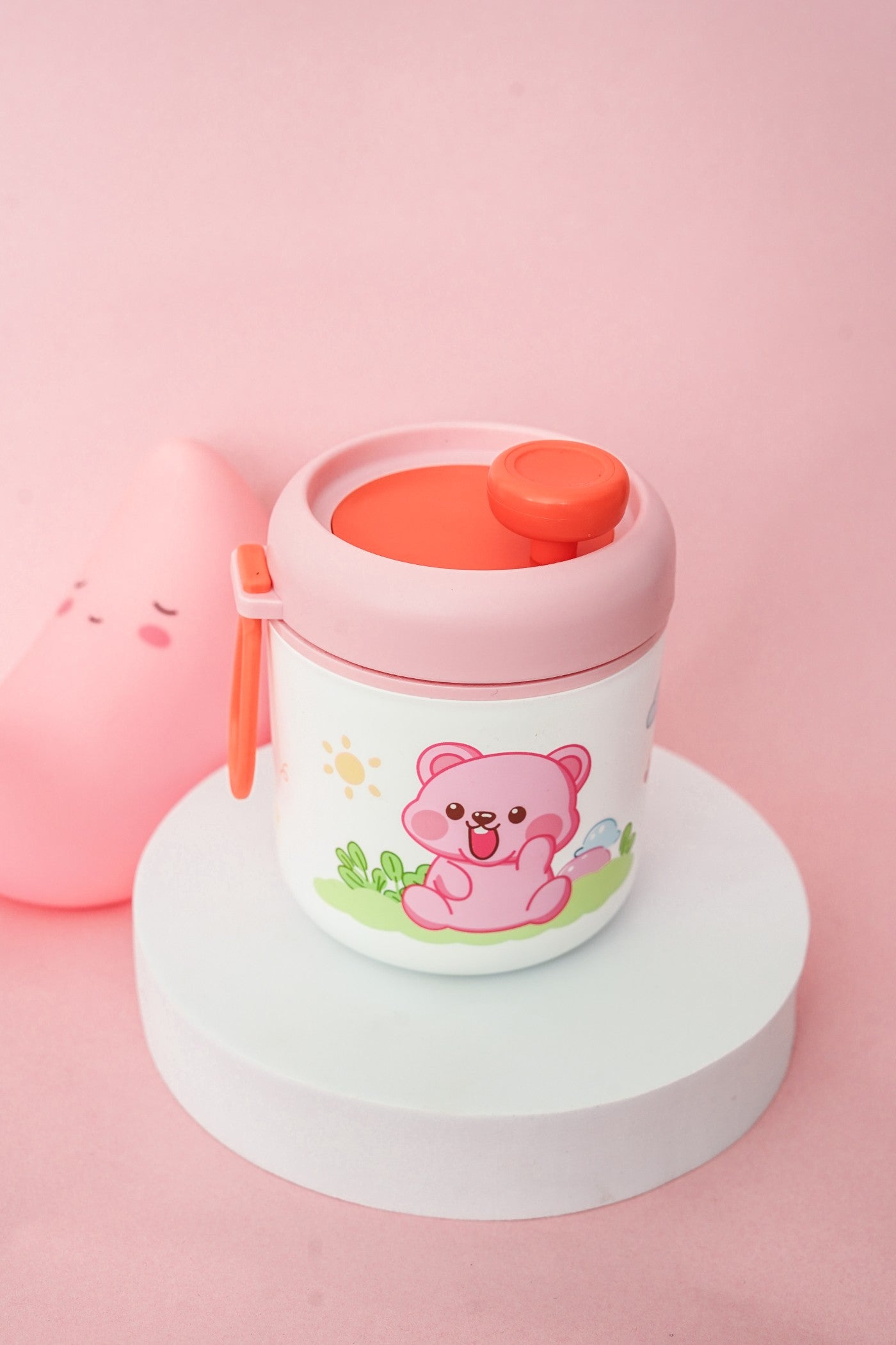 Cute Kids Thermos with Built-in Stirrer