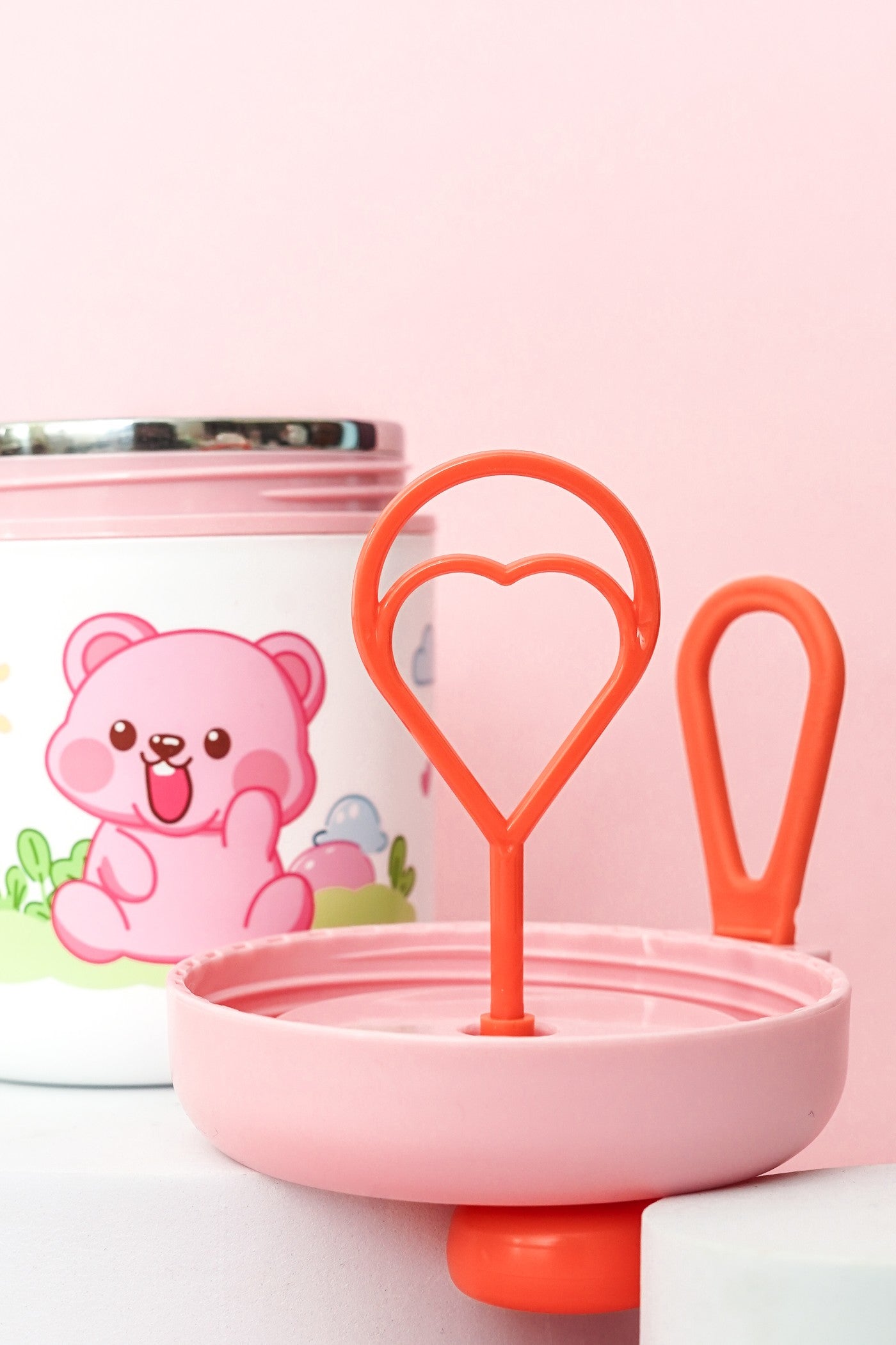 Cute Kids Thermos with Built-in Stirrer