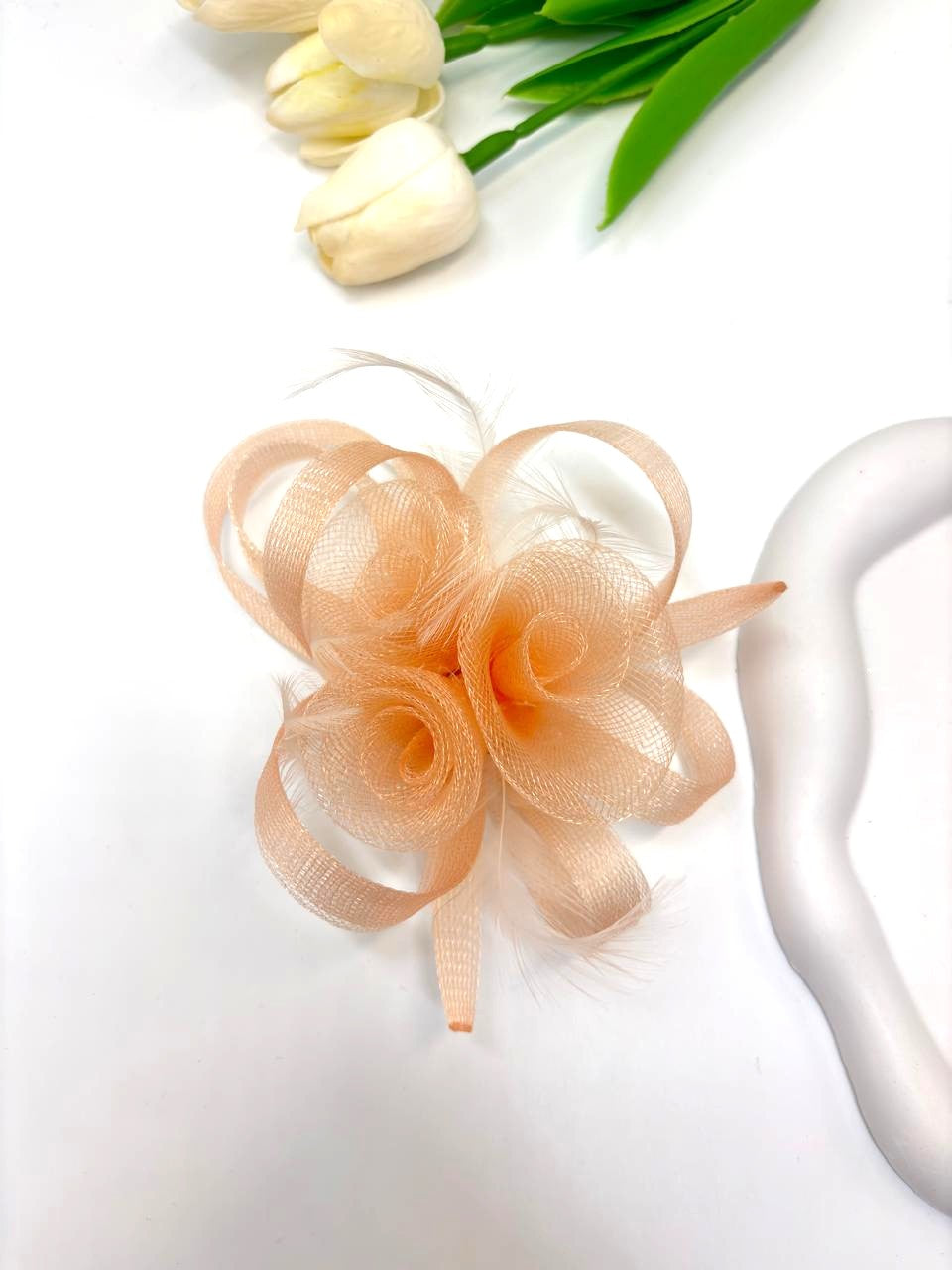 Elegant Mesh Rose Hair Clip – Hair Fascinator