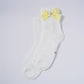White Kids' Socks with Big Yellow Bow