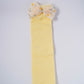 Yellow Ribbed Socks with Floral Tulle Bow