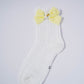 White Kids' Socks with Big Yellow Bow