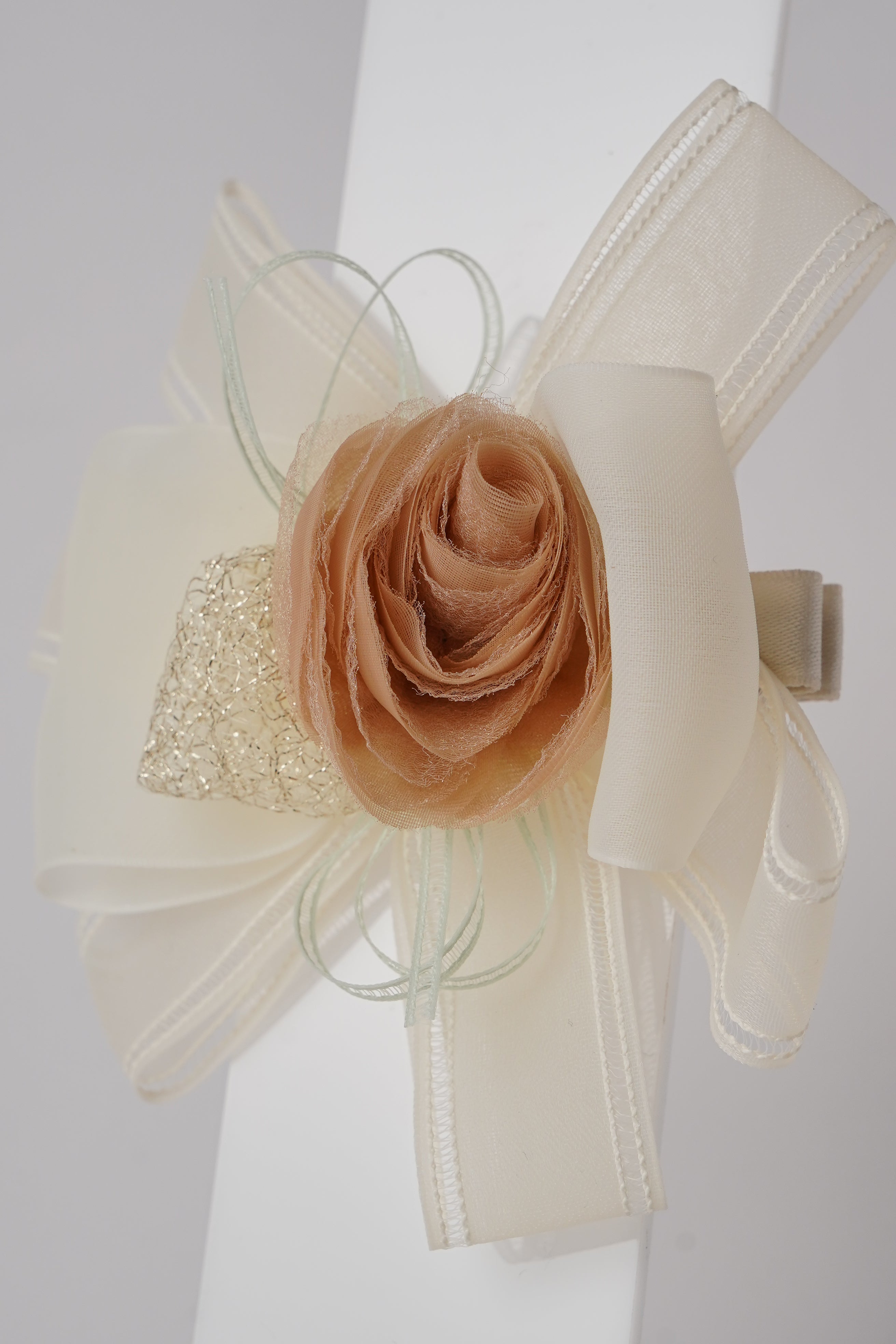 Floral Alligator Clip with Ribbon Bow Stylish Hair Accessory for Girls