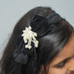 Black Velvet Bow Pearl Cluster Embellishment Hairband