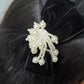 Black Velvet Bow Pearl Cluster Embellishment Hairband