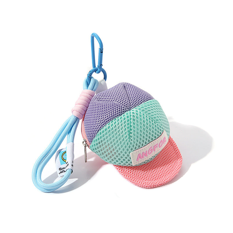 Mini Cap Coin Pouch Keychain – Colorful Gen-Z Mesh Hat Mini Bag
