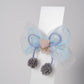 Glitter Bow Hair Clip with Pink Teddy & Pom-Poms Cute Party Hair Accessory for Girls