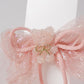 Glitter Bow Hair Clip with Pink Teddy & Pom-Poms Cute Party Hair Accessory for Girls
