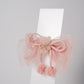 Glitter Bow Hair Clip with Pink Teddy & Pom-Poms Cute Party Hair Accessory for Girls