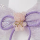 Glitter Bow Hair Clip with Pink Teddy & Pom-Poms Cute Party Hair Accessory for Girls