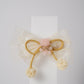 Glitter Bow Hair Clip with Pink Teddy & Pom-Poms Cute Party Hair Accessory for Girls