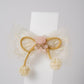 Glitter Bow Hair Clip with Pink Teddy & Pom-Poms Cute Party Hair Accessory for Girls