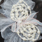 Elegant Tulle Hair Clip with Pearl Loops & Ribbon Bow Party & Wedding Hair Accessory