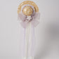 Vintage Mini Straw Hat Hair Clip with Lace, Pearls & Bow Cute Retro Hair Accessory