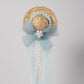 Vintage Mini Straw Hat Hair Clip with Lace, Pearls & Bow Cute Retro Hair Accessory