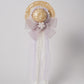 Vintage Mini Straw Hat Hair Clip with Lace, Pearls & Bow Cute Retro Hair Accessory