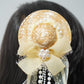 Vintage Mini Straw Hat Hair Clip with Lace, Pearls & Bow Cute Retro Hair Accessory