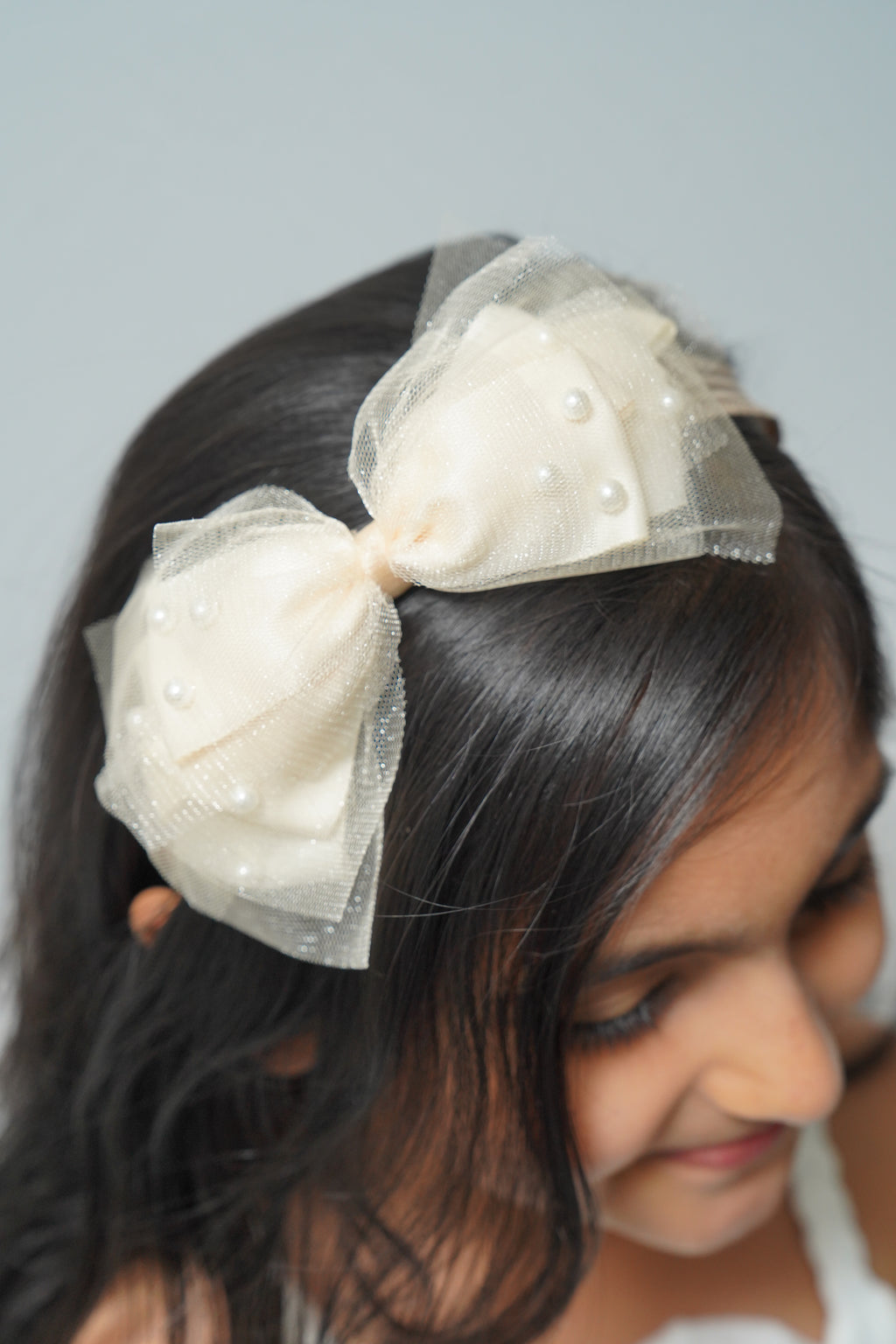 Bow Headband Pearl & Net Design