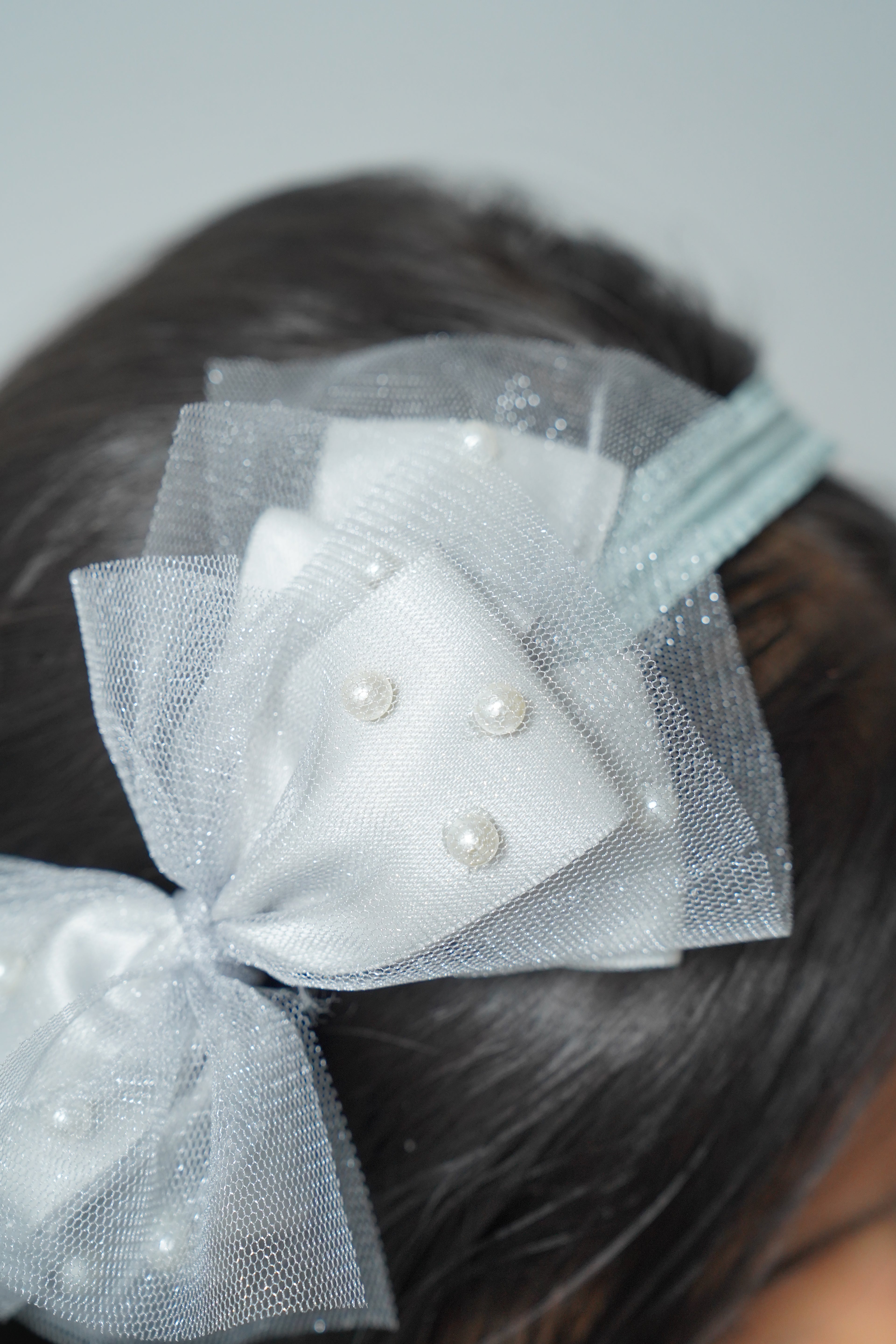Bow Headband Pearl & Net Design