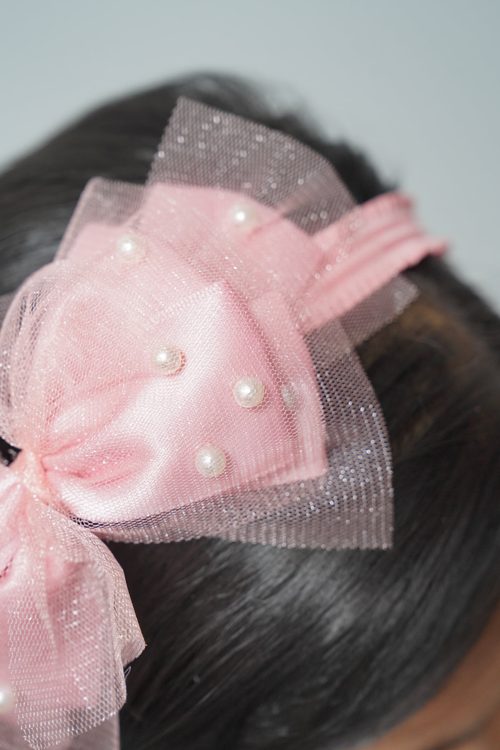 Bow Headband Pearl & Net Design