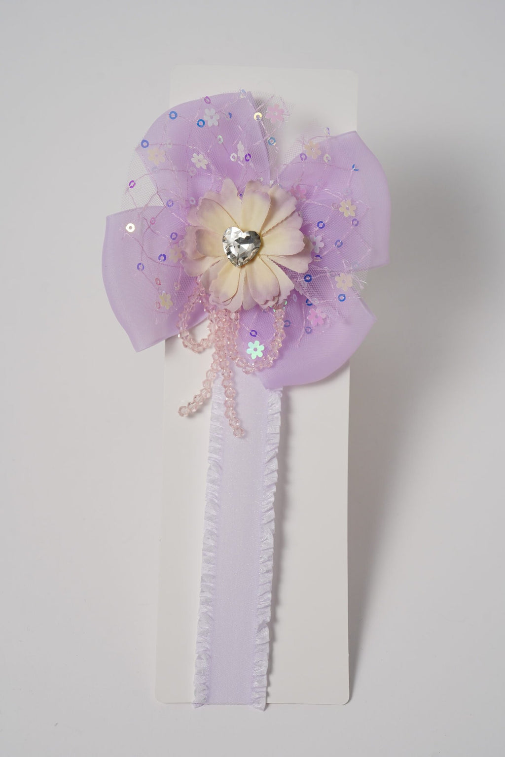 Sequin flower & Gem Centerpiece Headband