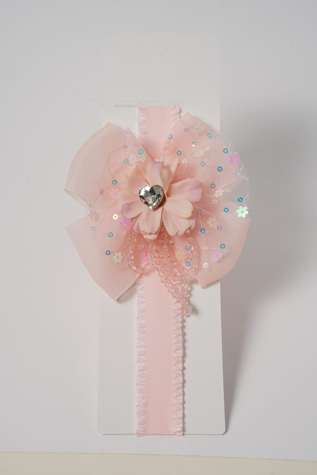 Sequin flower & Gem Centerpiece Headband