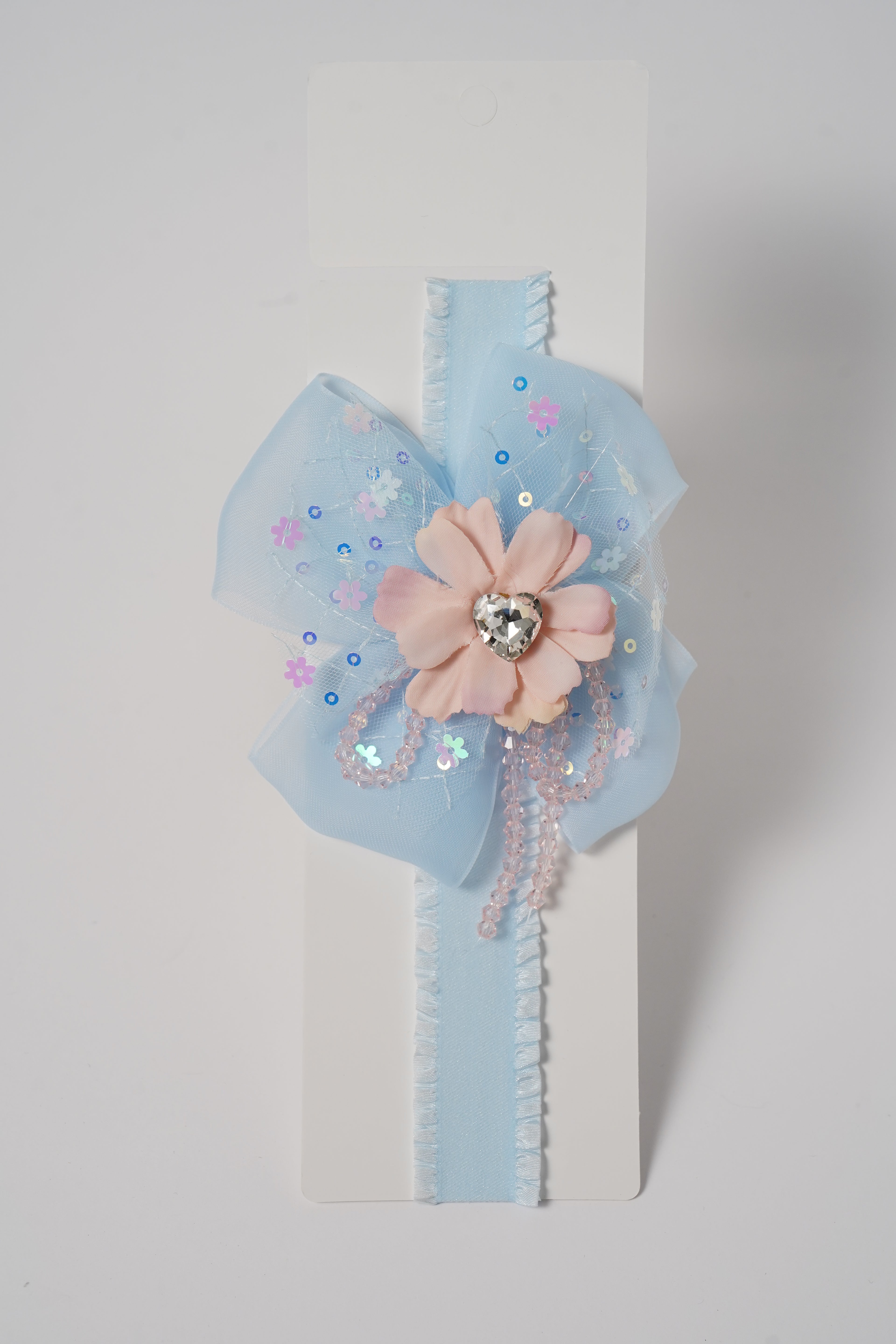 Sequin flower & Gem Centerpiece Headband